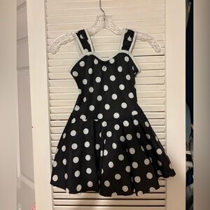 Polka Dot Kids Dress - Black and White
